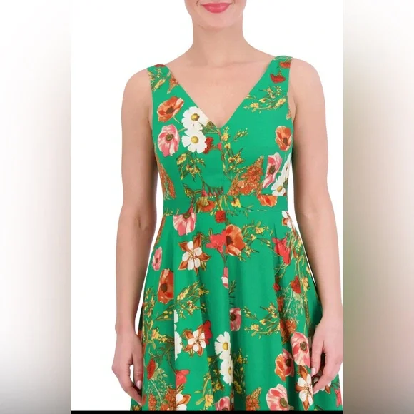 NWT Vince Camuto Floral Print Handkerchief- Hem Dress size 14 - Picture 2 of 10